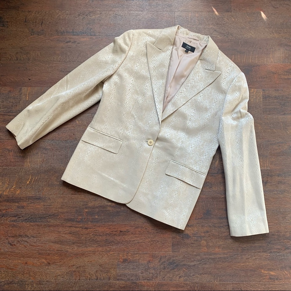 Vntg Zanella Python Print Suit Jacket - image 5
